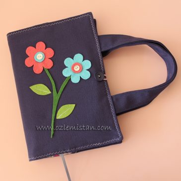 Çiçekli kitap kılıfı